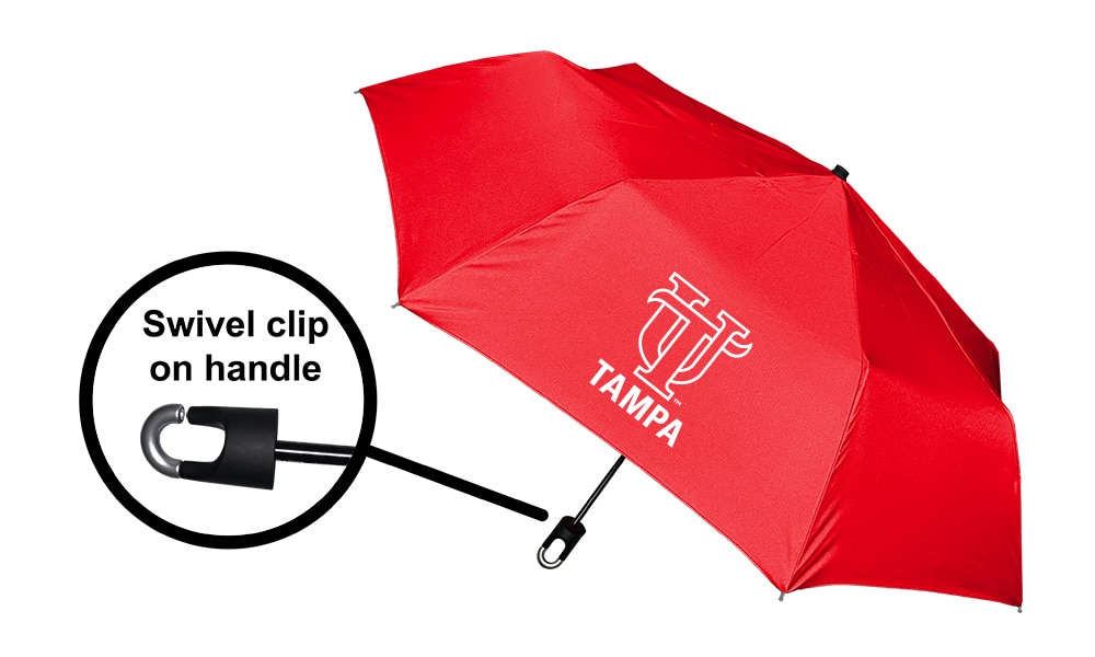 Storm Clip Mini Folding Emblematic Solid Umbrella 42" Coverage