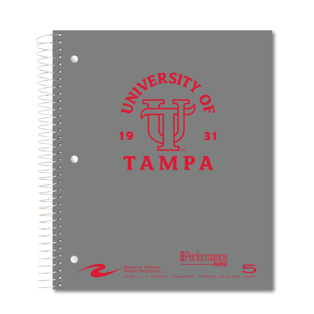 Emblematic Five Subject College Ruled Notebook