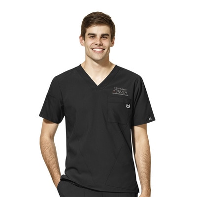 Tampa Custom Decorated WonderWink W123 Physcian Assistant Program Men's V-Neck Scrub Top, 6355TUT1