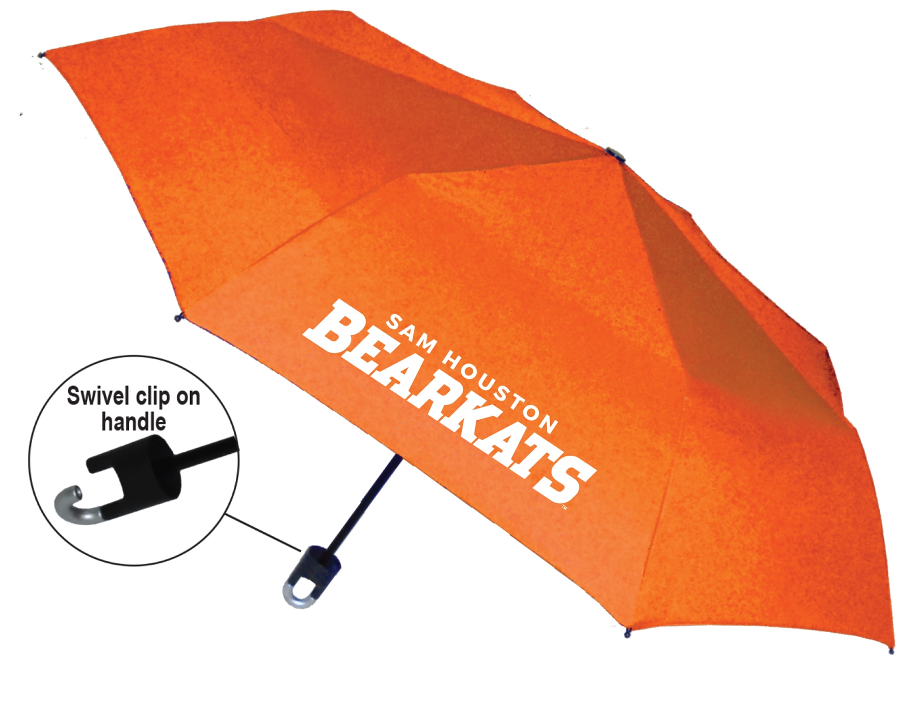 "Storm Clip" Mini Folding Emblematic Solid Umbrella 42" Coverage