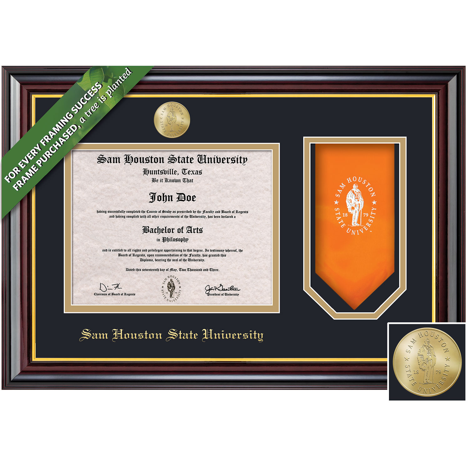 Framing Success 11 x 14 Windsor Gold Medallion Bachelors, Masters, PhD Diploma/Stole Frame