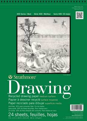 Strathmore Drawing Paper Pad, 400 Series, 14" x 17", Recycled