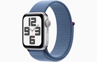 Apple Watch SE GPS + Cellular 40mm Silver Aluminum Case with Winter Blue Sport Loop