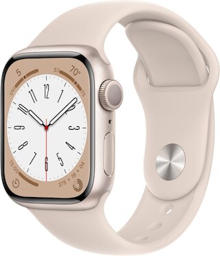 Apple Watch Series 8 GPS 41mm Starlight Aluminum Case with Starlight Sport Band - M/L