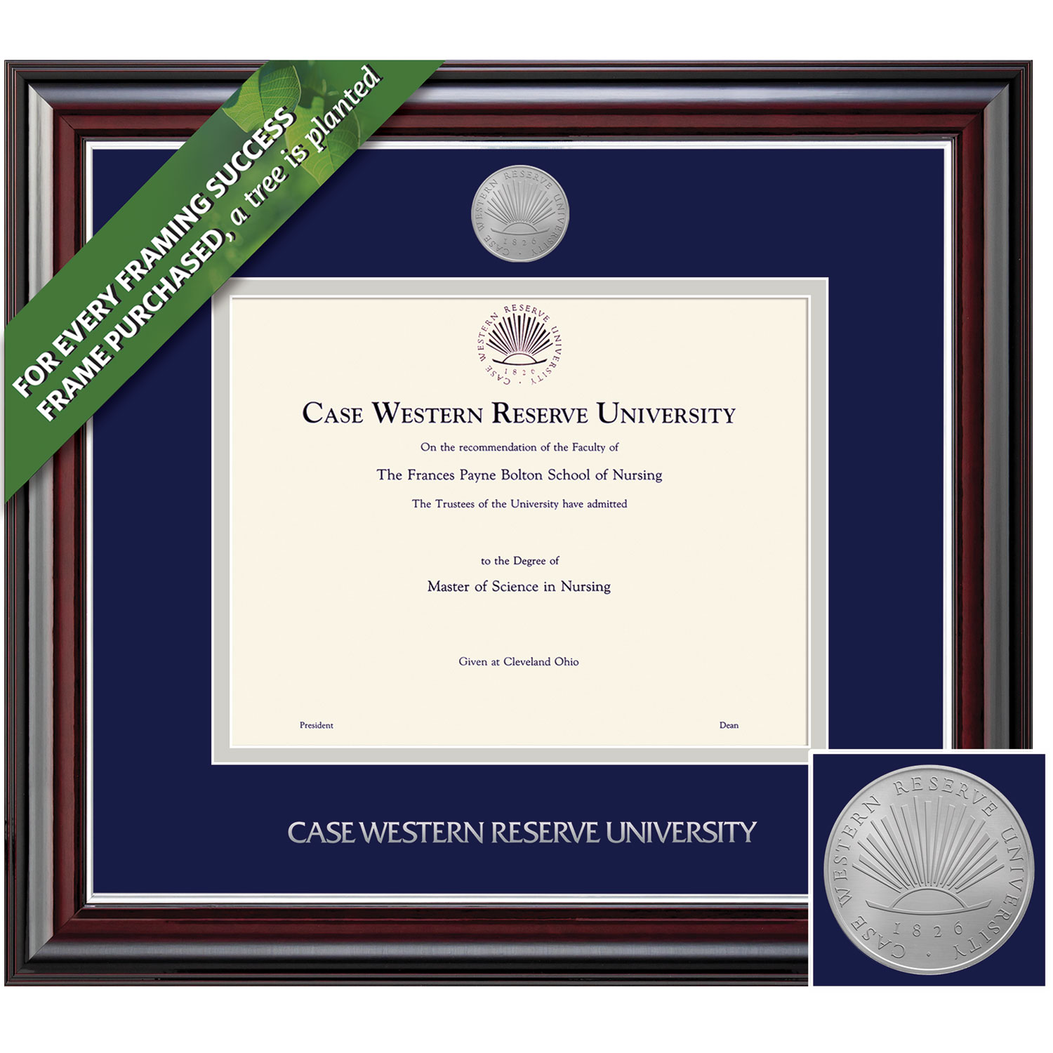 Framing Success 11 x 14 Jefferson Silver Medallion Bachelors, Masters, Doctorate Diploma Frame
