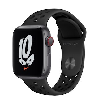 Apple Watch Nike SE GPS + Cellular, 40mm Space Gray Aluminum Case with Anthracite/Black Nike Sport Band - Regular
