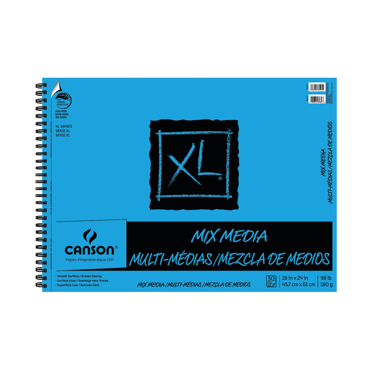 Canson XL Mix Media Pad, 30 Sheets, 18" x 24"