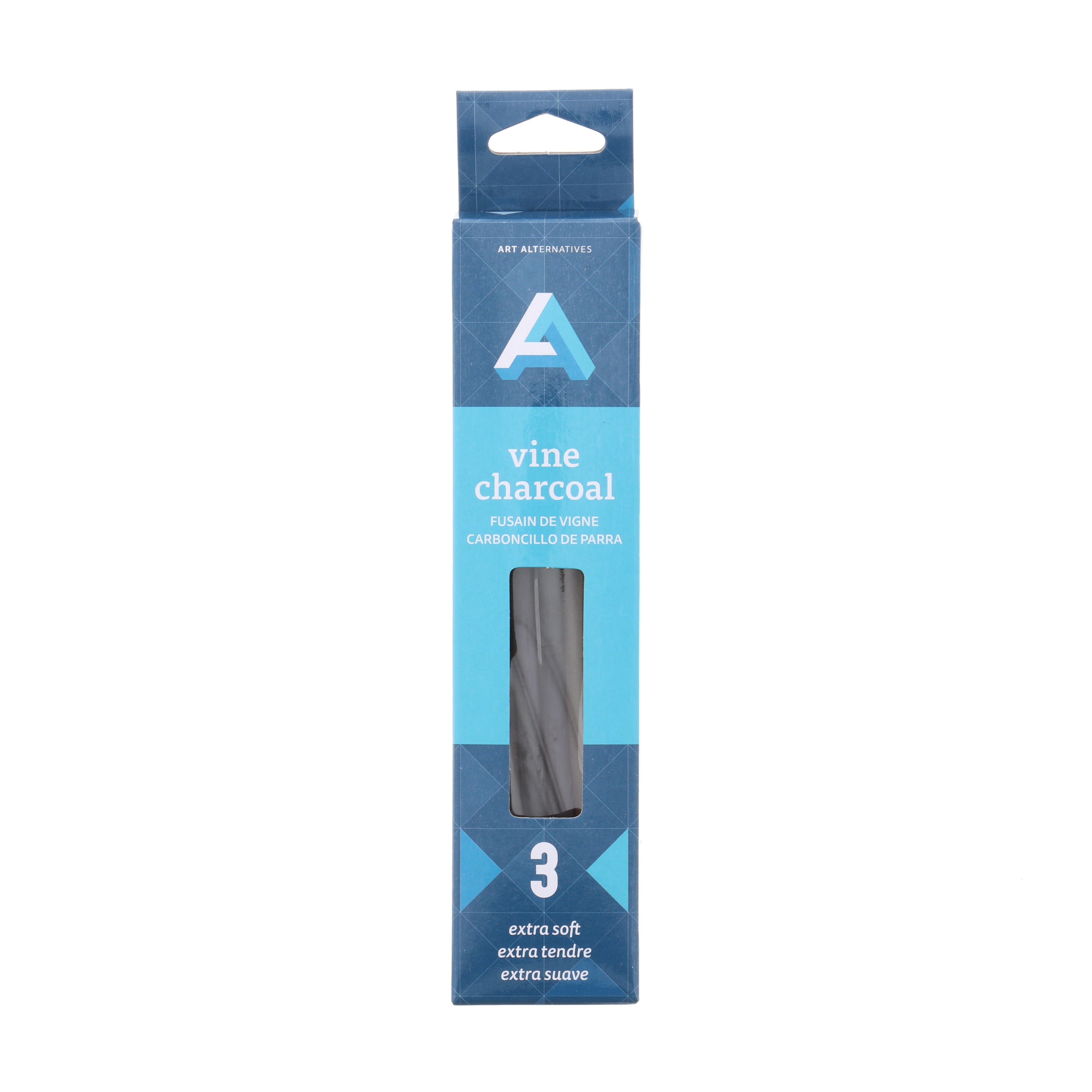 Art Alternatives Vine & Willow Charcoal, Extra Soft, 3/Box