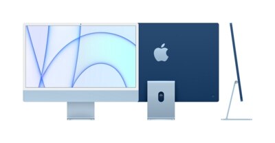 24" iMac with Retina 4 5K display Apple M1 chip with 8core CPU and 8core GPU 256GB Blue