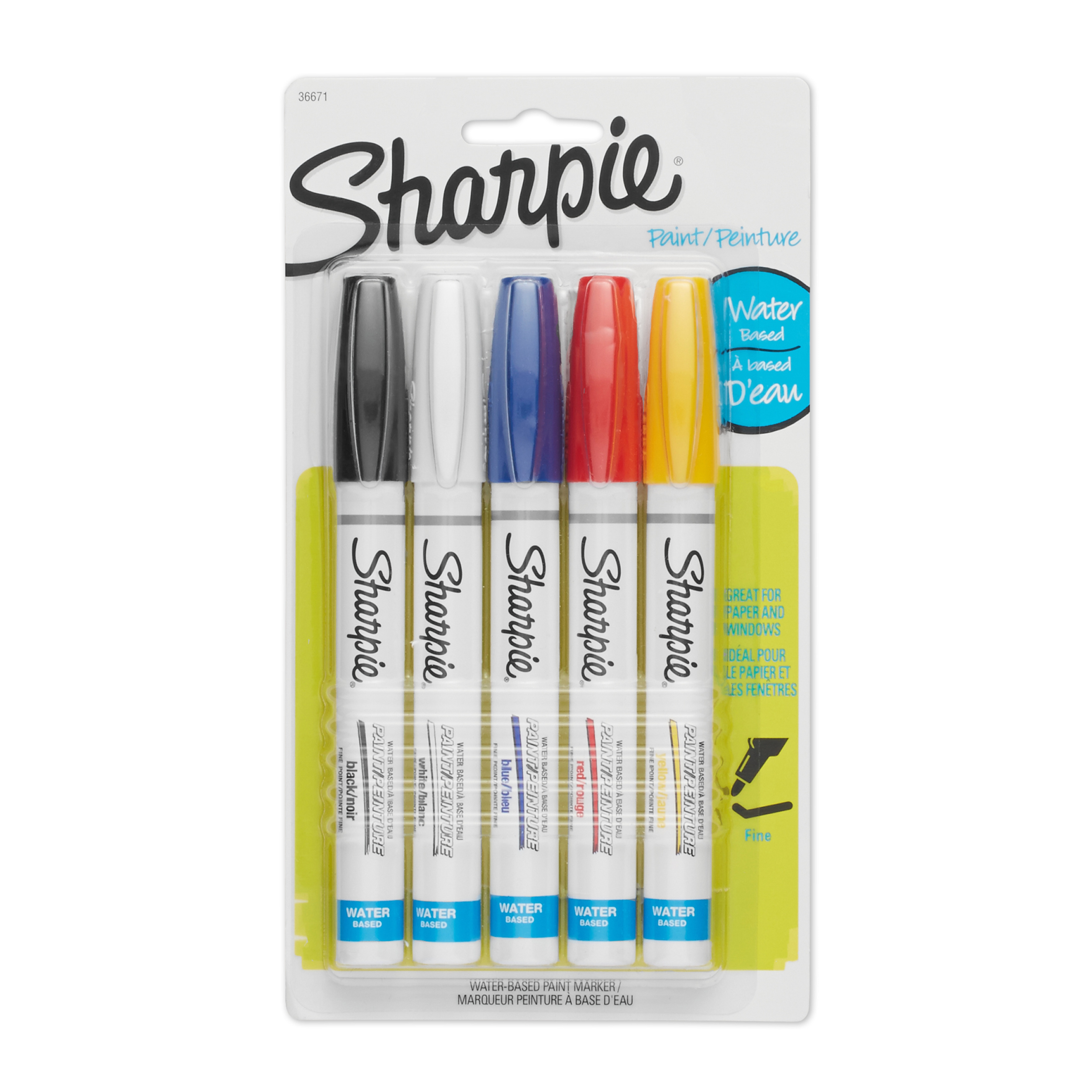Sharpie Poster Paint Marker Set, Carded Packaging, Fine, 5-Colors