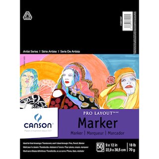 Canson Artist Series Pro-Layout Marker Pad 9in x 12in 50 Sheets/Pad