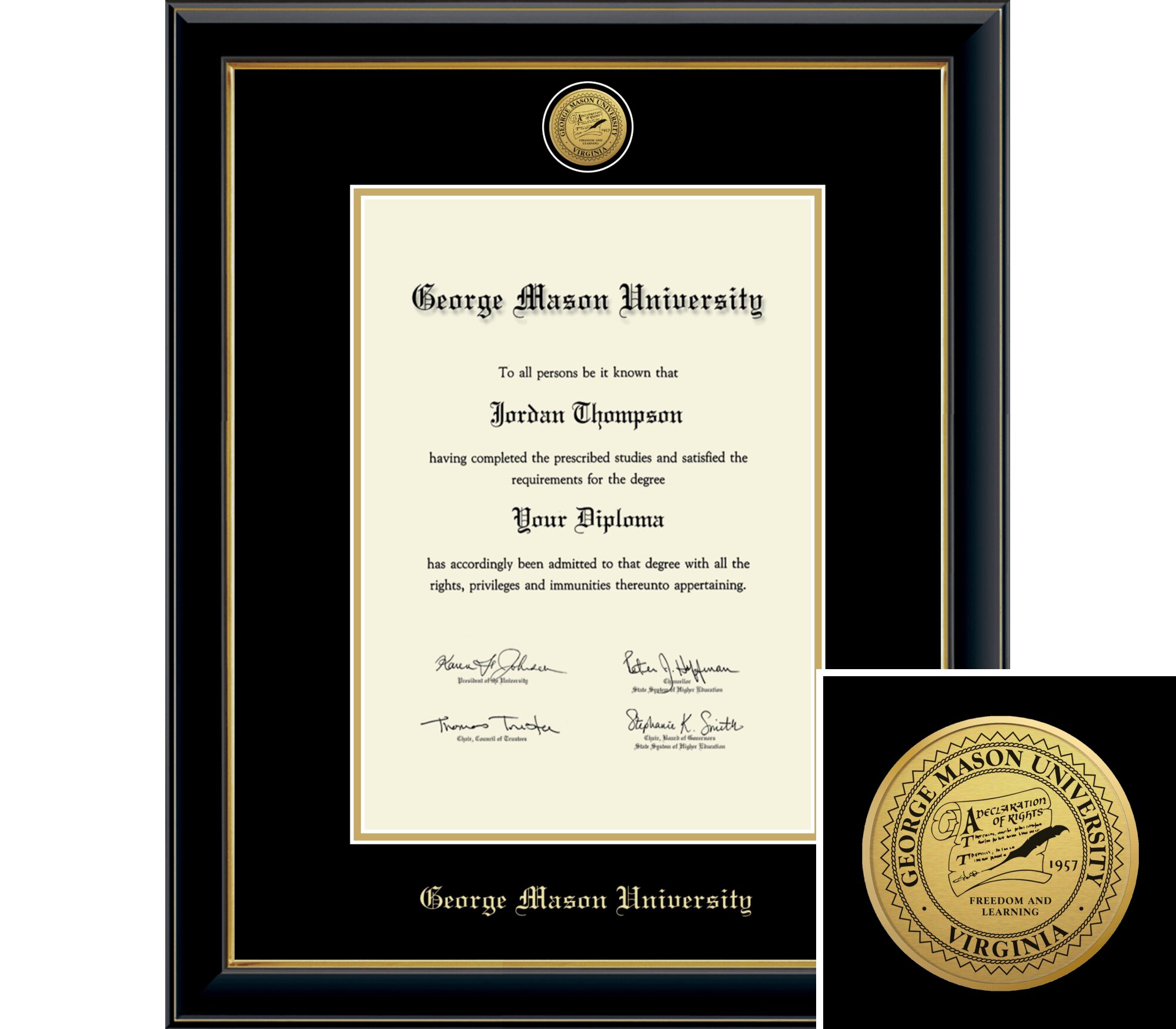 Church Hill Classics Engraved 10x14 Black Diploma Frame
