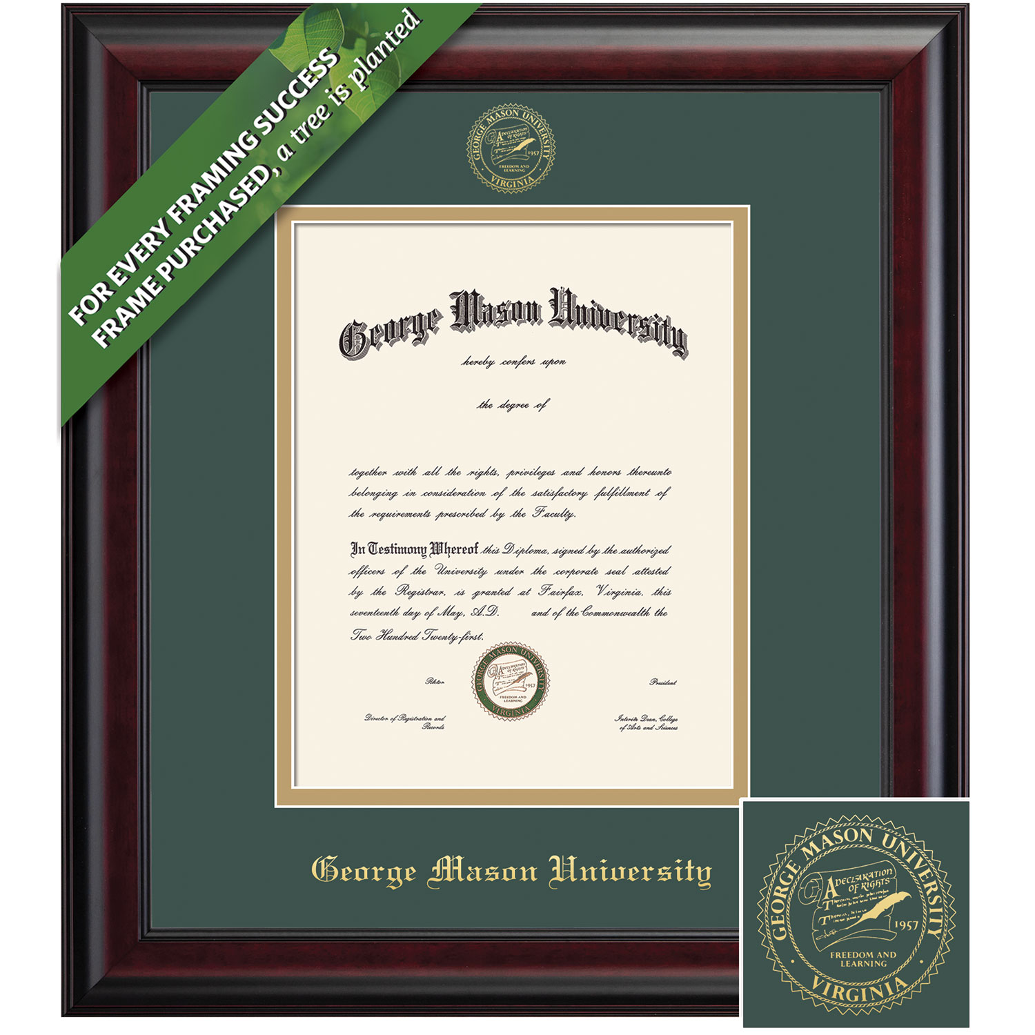 Framing Success 14 x 10 Classic Gold Embossed School Seal Bachelors, Masters, PhD Diploma Frame