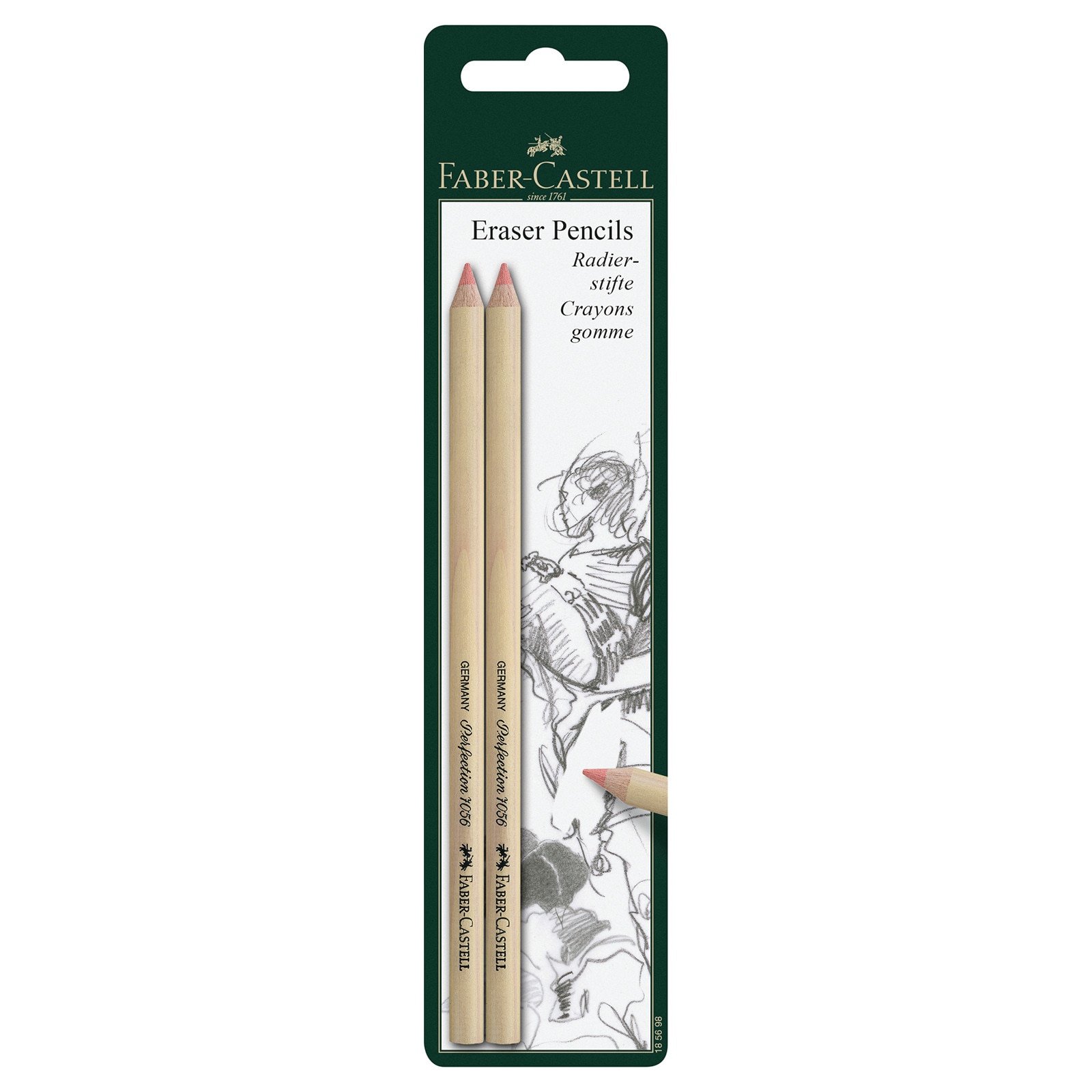 Faber-Castell Eraser Pencils, 2/Pkg