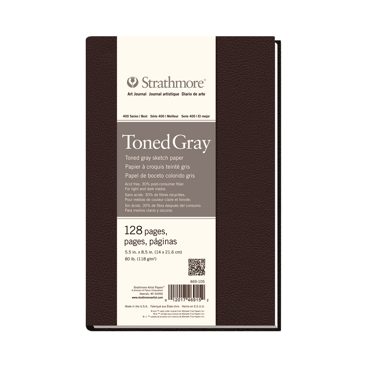 5.5X8.5 #80 Toned Gray Art Journal 128 Pg