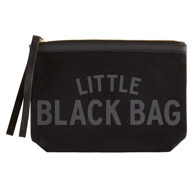Little Black Bag Black Canvas Zipper Pouch