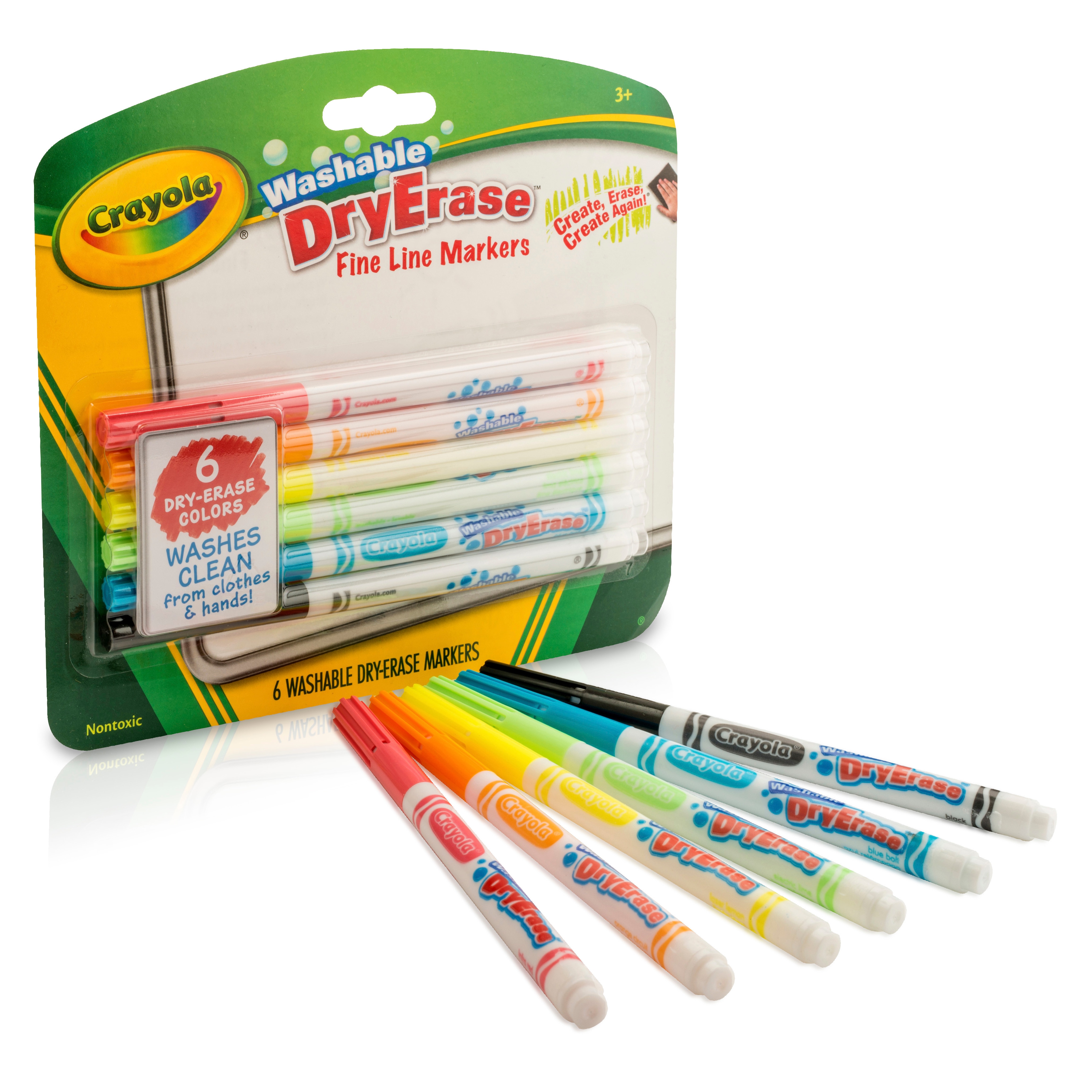 Crayola Washable Dry-Erase Marker Set, 6-Markers