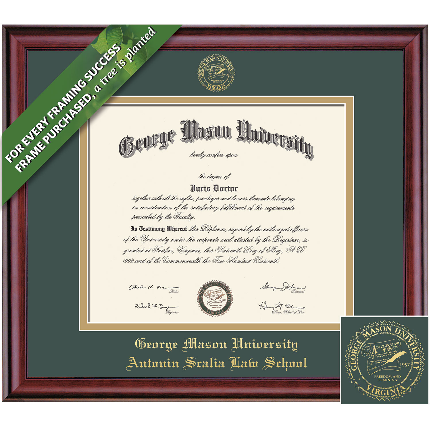 Framing Success 14 x 16 Classic Gold Embossed School Seal Law Diploma Frame