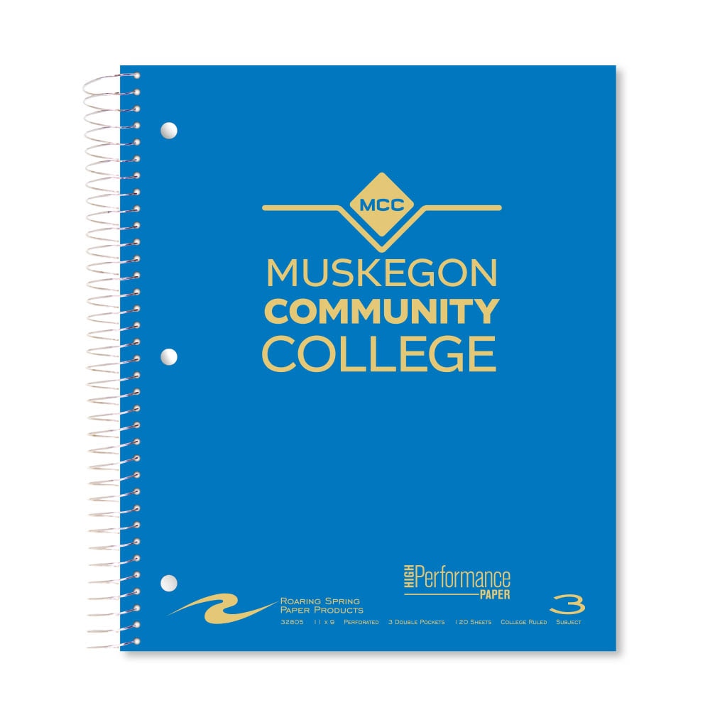 Roaring Premium 3 Subject Notebook, 8.5x11 College Ruled 20lb Paper, Pressboard Foil Cover