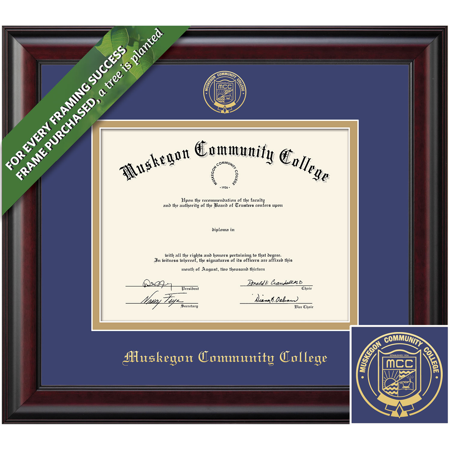 Framing Success 6 x 8 Classic Gold Embossed School Seal Associates Diploma Frame