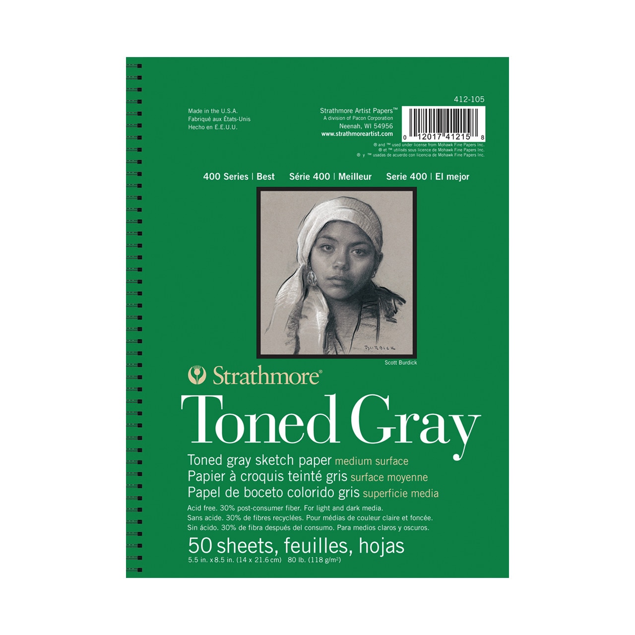 5.5X8.5" Toned Gray Sketch Pad 50 Sheets