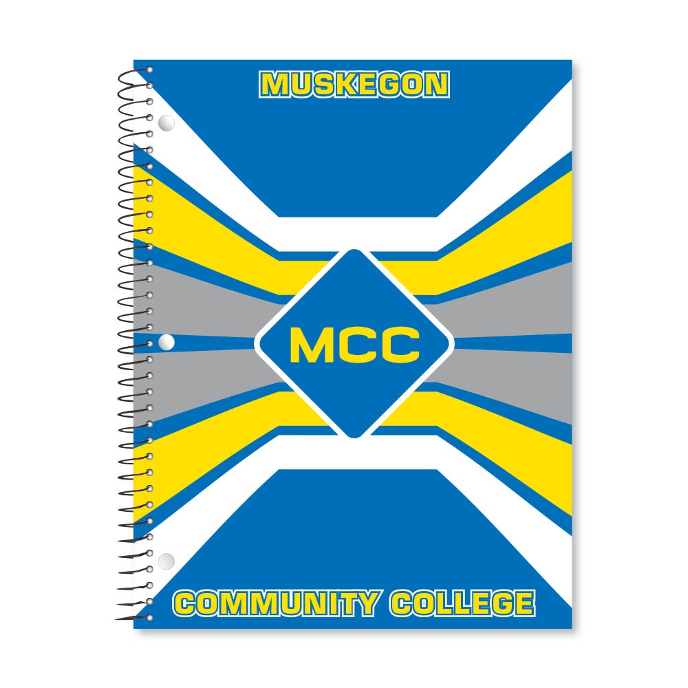 Digi Color Warp 1 Subject 11"x8.5" 70 Count College Ruled Spiral Notebook