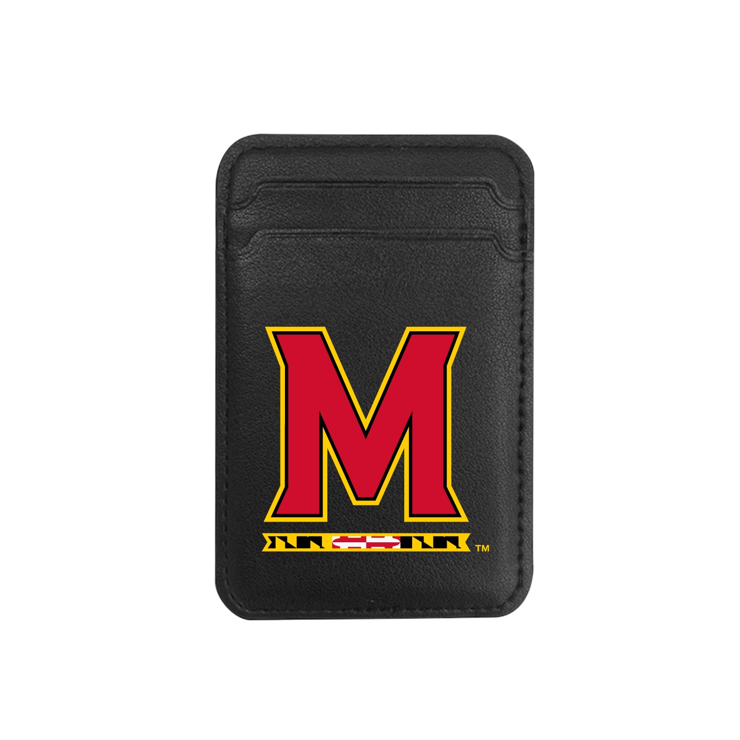 University of Maryland - Leather Wallet Sleeve (Top Load, Mag Safe), Black, Classic V1