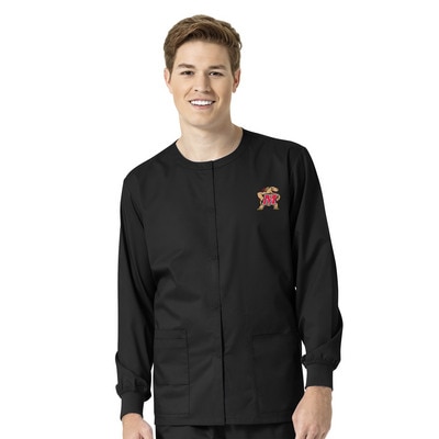 University of Maryland College Park Custom Decorated WonderWink WWK Unisex Snap Front Scrub Jacket, 800