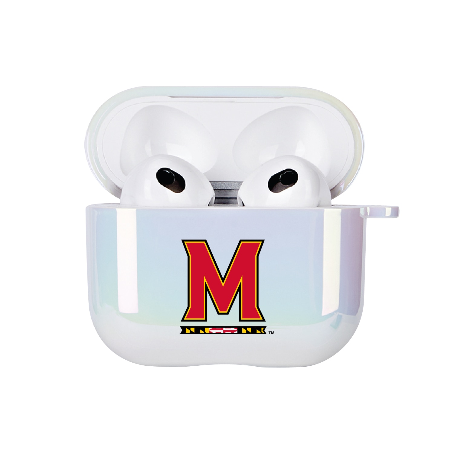 University of Maryland - Airpod 3rd Gen Case (TPU), Iridescent White, Classic V1