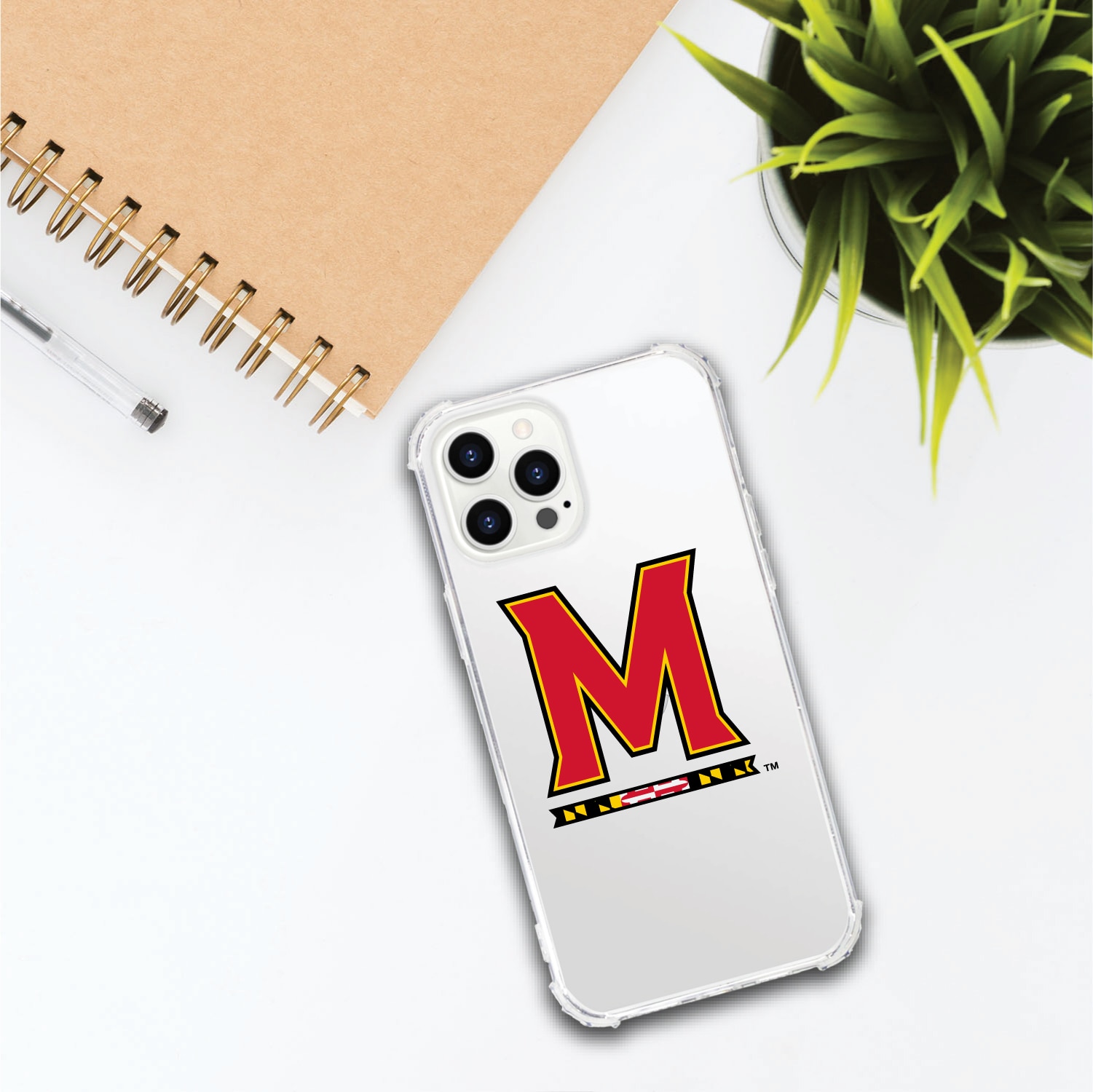 University of Maryland Terrapins Clear Tough Edge Phone Case, Classic- iPhone 13 Pro