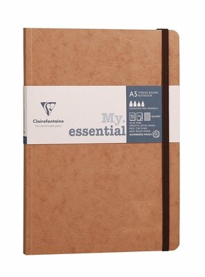 Exaclair Clairefontaine My Essential Paginated Notebook Tan