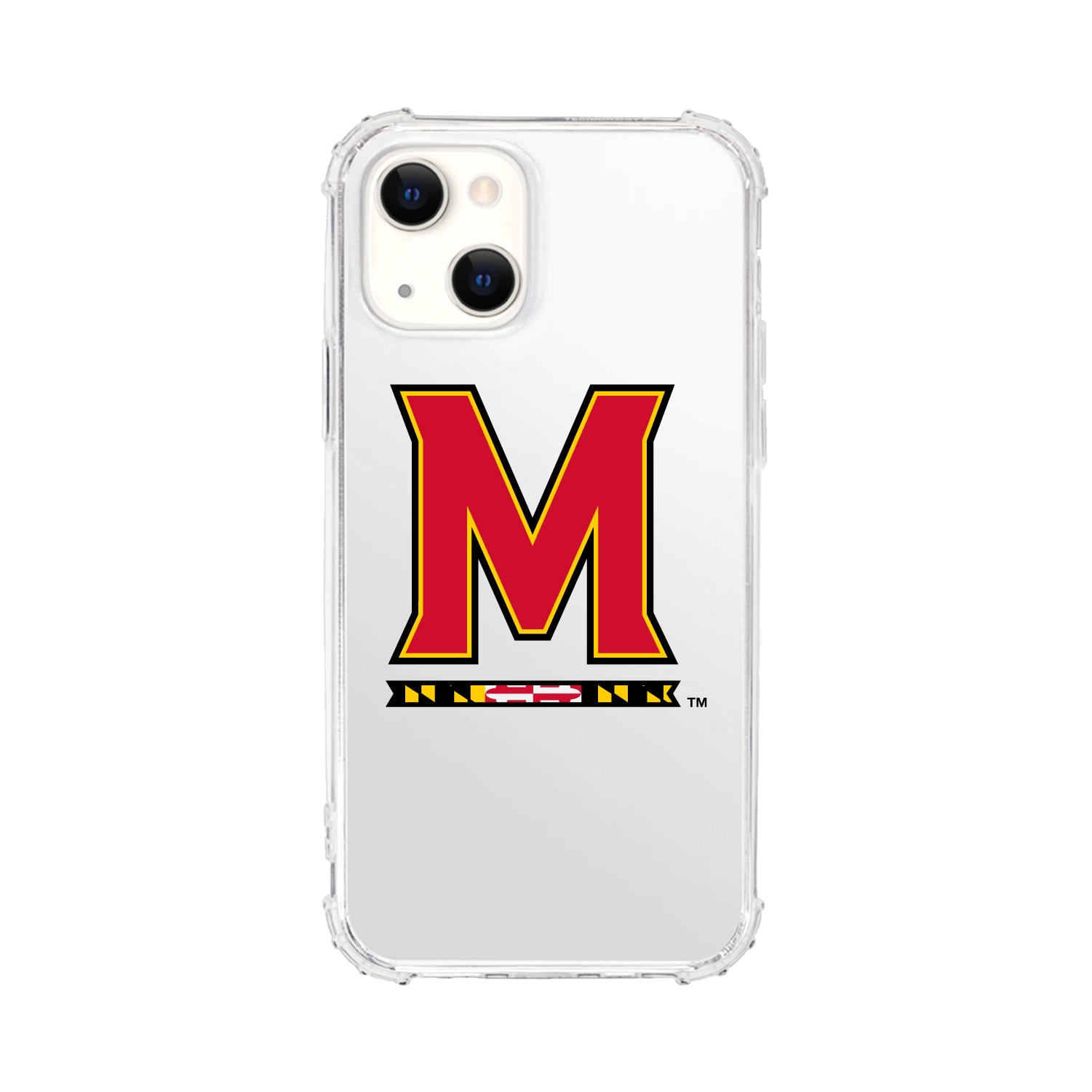 University of Maryland-Clear Tough Edge Phone Case, Classic - iPhone 15 Plus