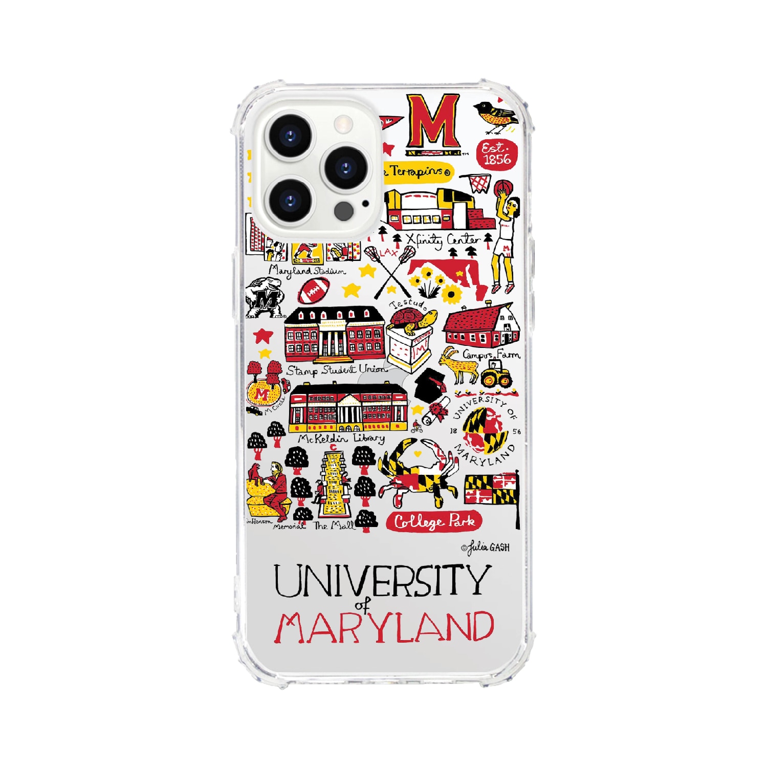 University of Maryland- Clear Tough Edge Phone Case, Julia Gash - iPhone 15 Plus