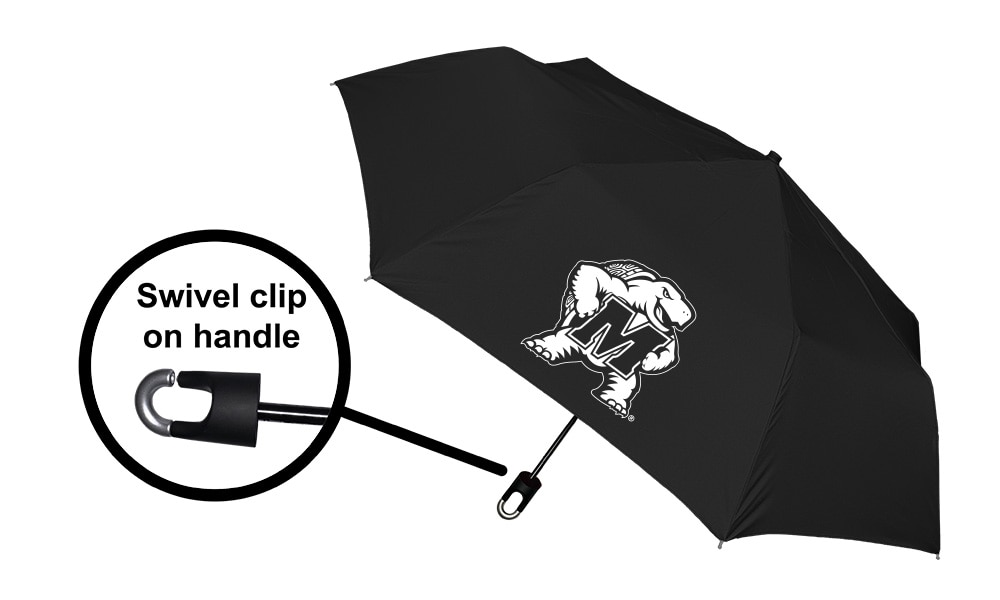 Storm Clip Mini Folding Emblematic Solid Umbrella 42" Coverage