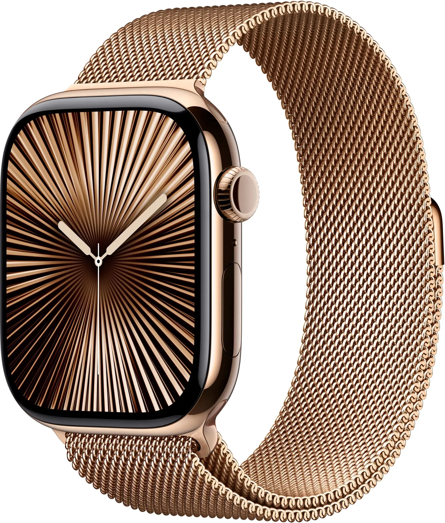 Apple Watch Series 10 GPS + Cellular 46mm Gold Titanium Case with Gold Milanese Loop - M/L