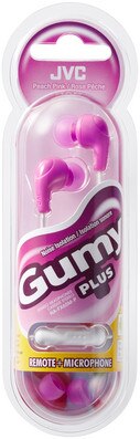 JVC Gumy Plus HA FX65M A Inner Ear Earbud Headphones with Mic in Pink