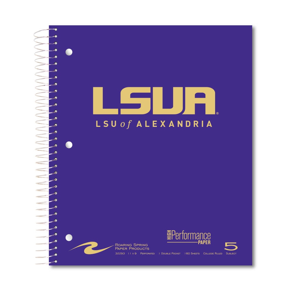 Roaring Premium 5 Subject Notebook, 8.5x11 College Ruled 20lb Paper, Pressboard Foil Cover