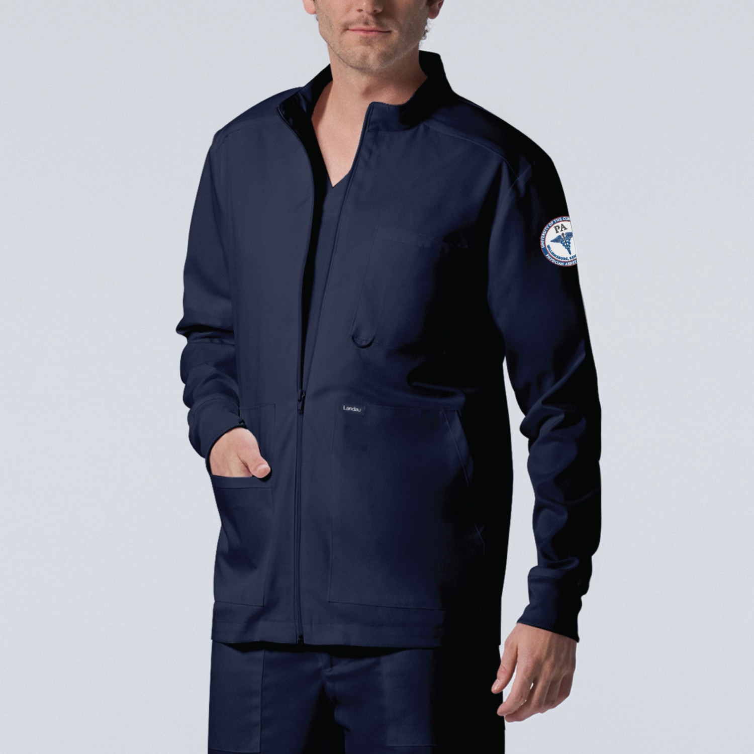 Proflex Mens Zip Front Scrub Jacket (LJ702 Logoed)