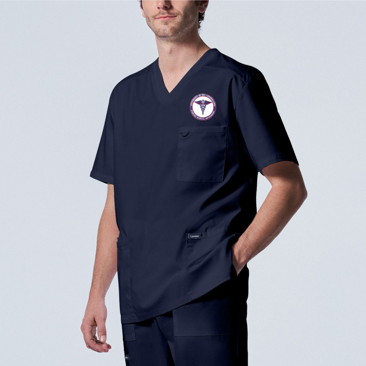 ProFlex Mens 3-Pocket V-Neck Scrub Top (LT109 Logoed)