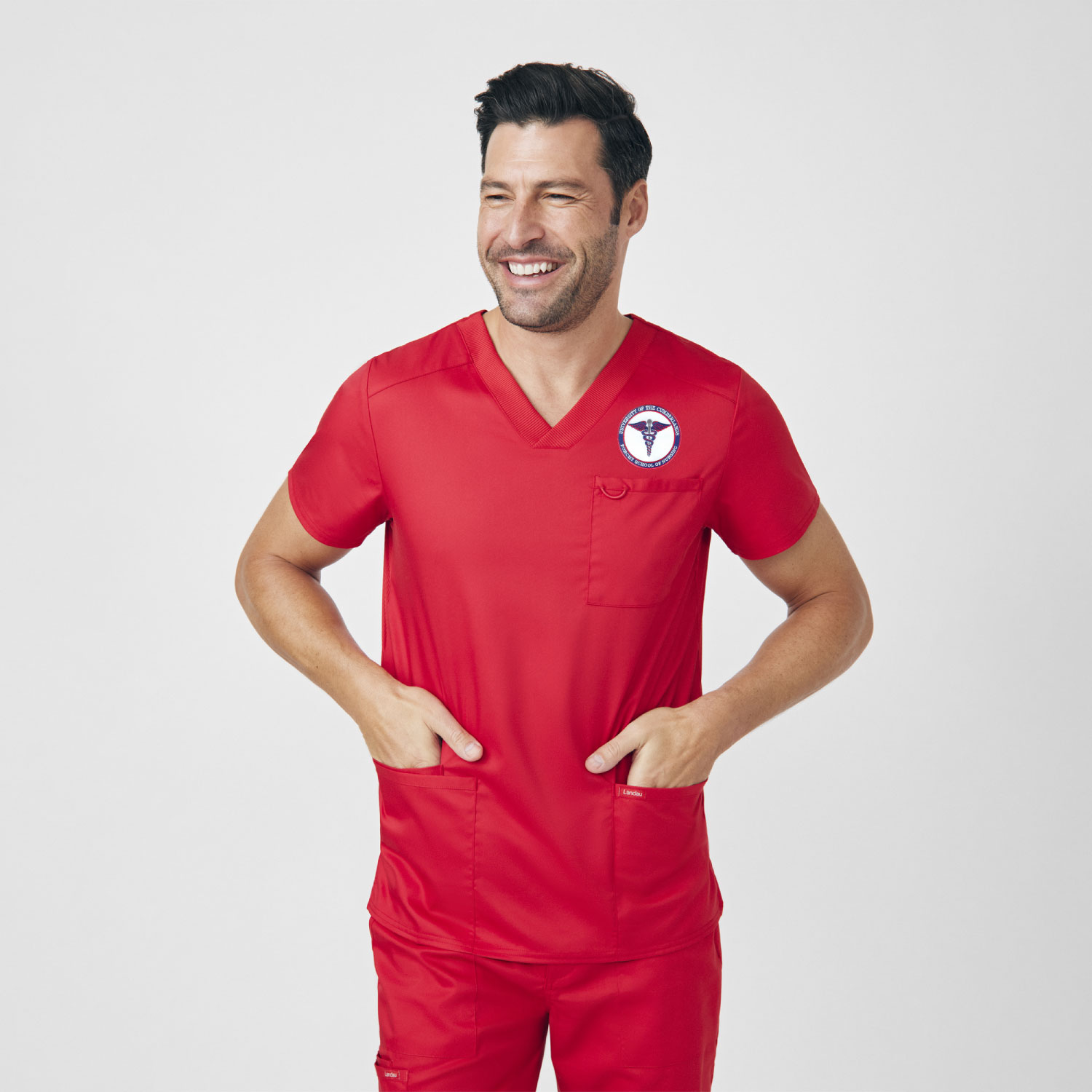 ProFlex Mens 3-Pocket V-Neck Scrub Top (LT109 Logoed)