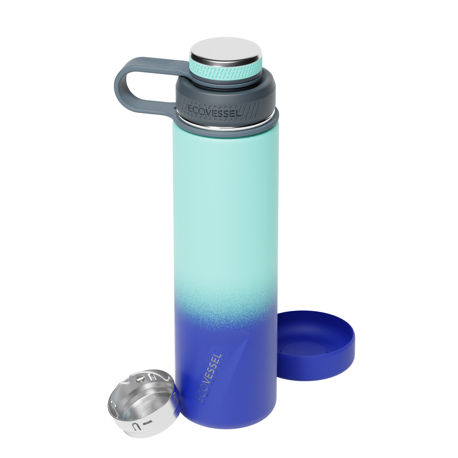 The Wave - BPA Free Plastic Sports Water Bottle with Straw - 24 oz by EcoVessel, Galactic Ocean