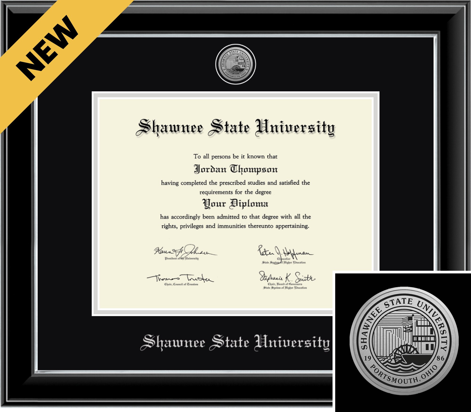 Church Hill Classics Onyx 8.5x11 Black Diploma Frame