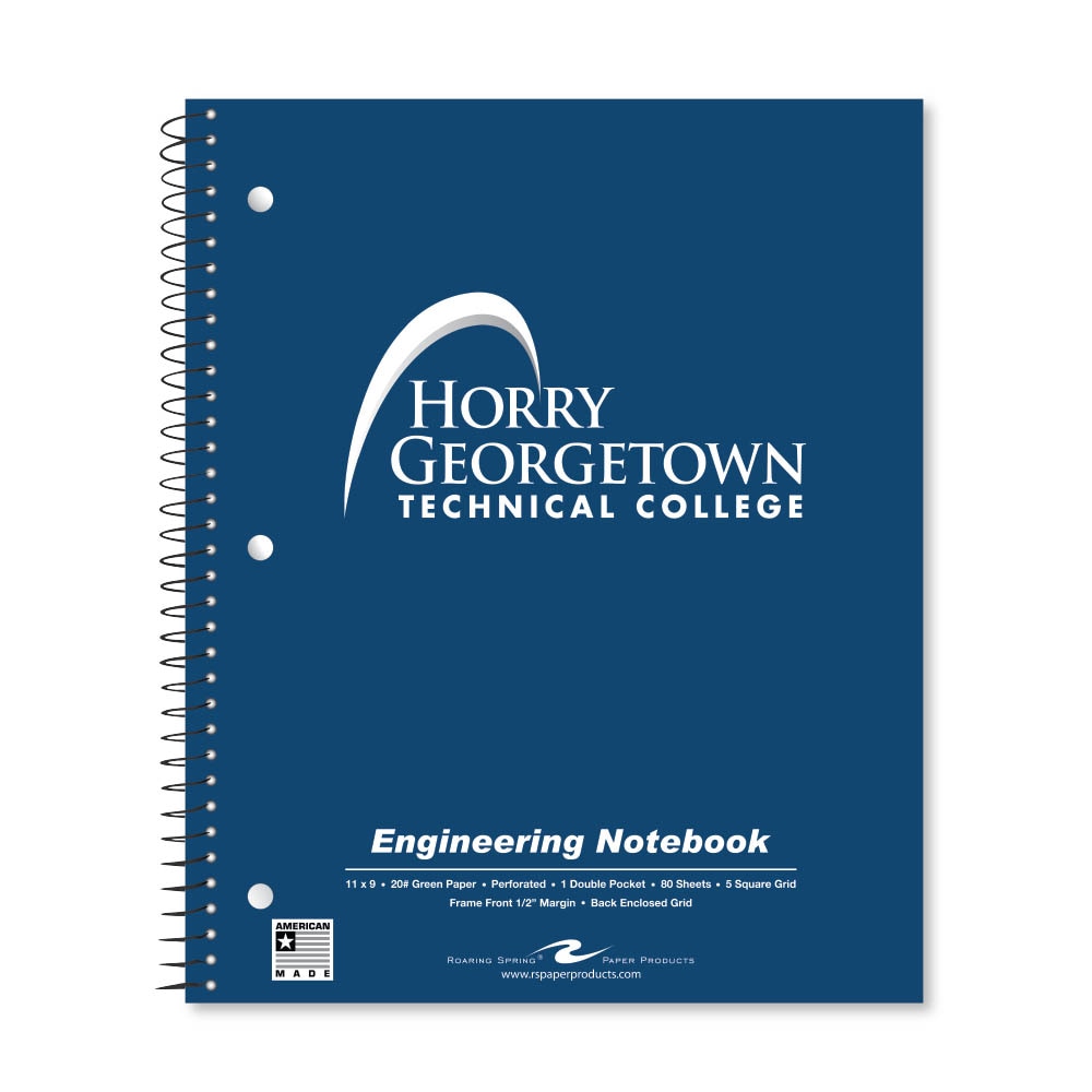 School Spirit Engineering Notebook, Green Tint 20# Paper with 1 Double Pocket