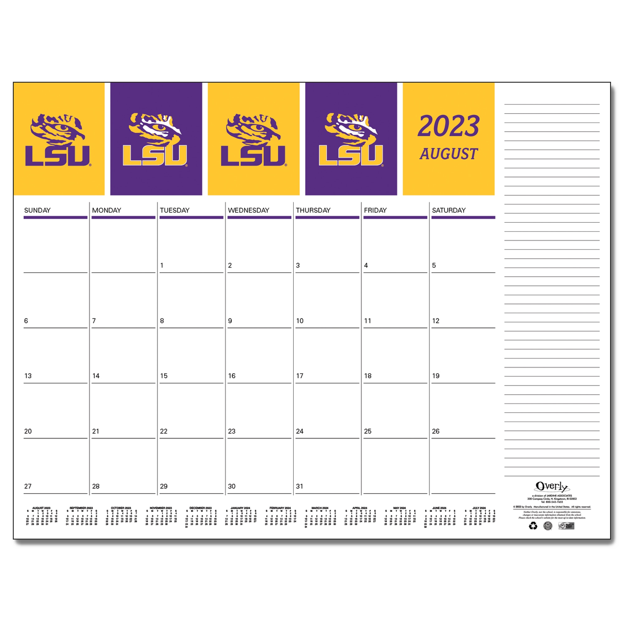 FY  24 Desktop Custom Calendar 17x22- Mascot