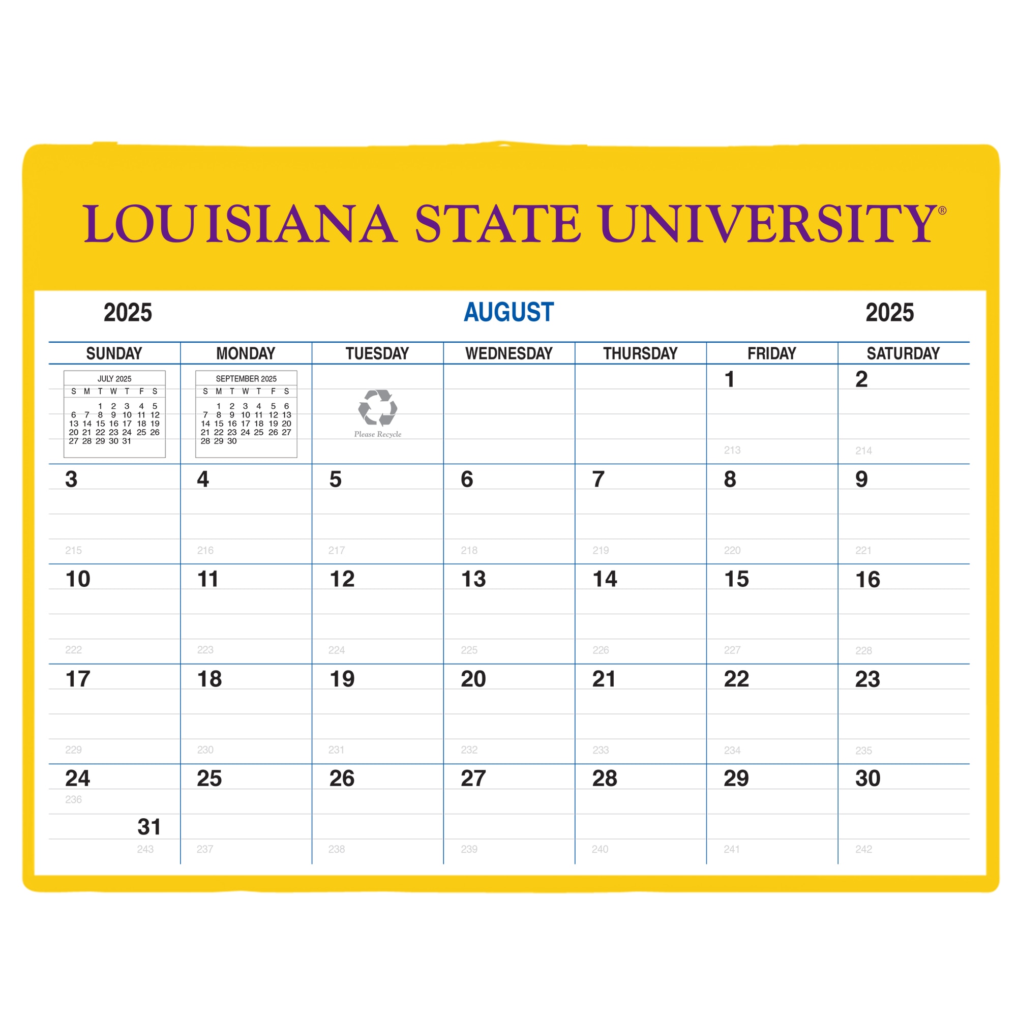 Payne 25-26 Imprinted Academic Calendar Pad Planner 8.5"x11"