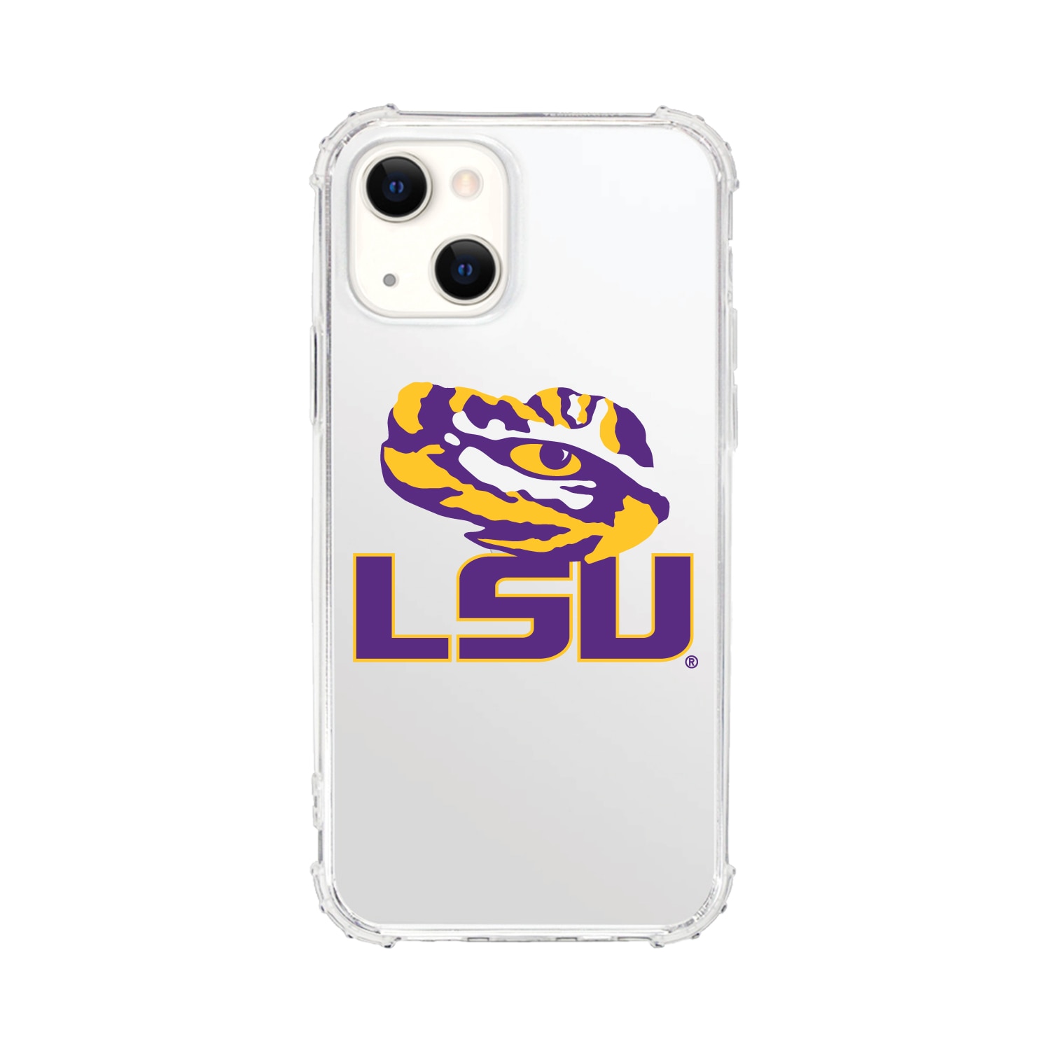 Louisiana State University- Clear Tough Edge Phone Case, Classic - iPhone 15