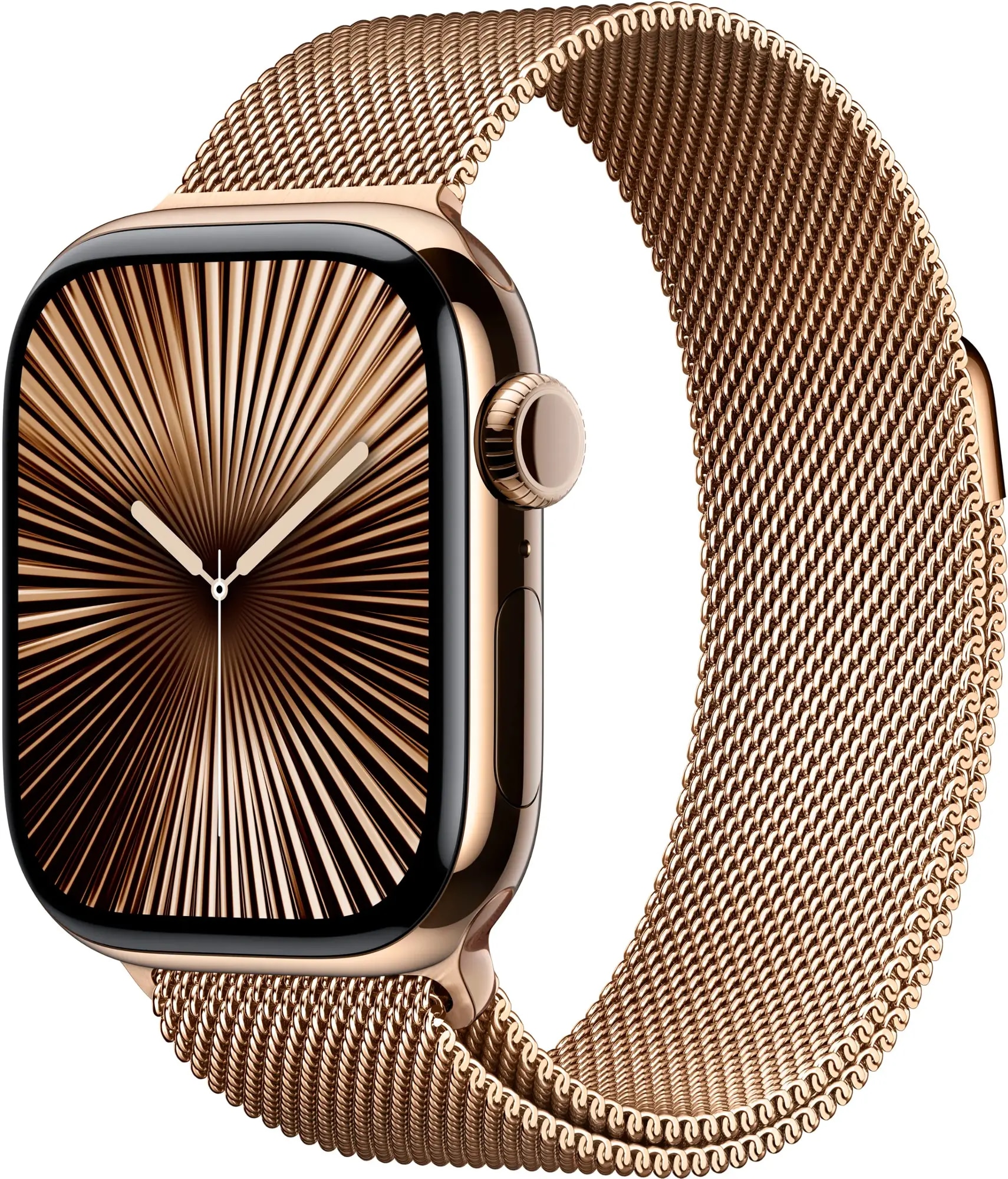 Apple Watch Series 10 GPS + Cellular 42mm Gold Titanium Case with Gold Milanese Loop