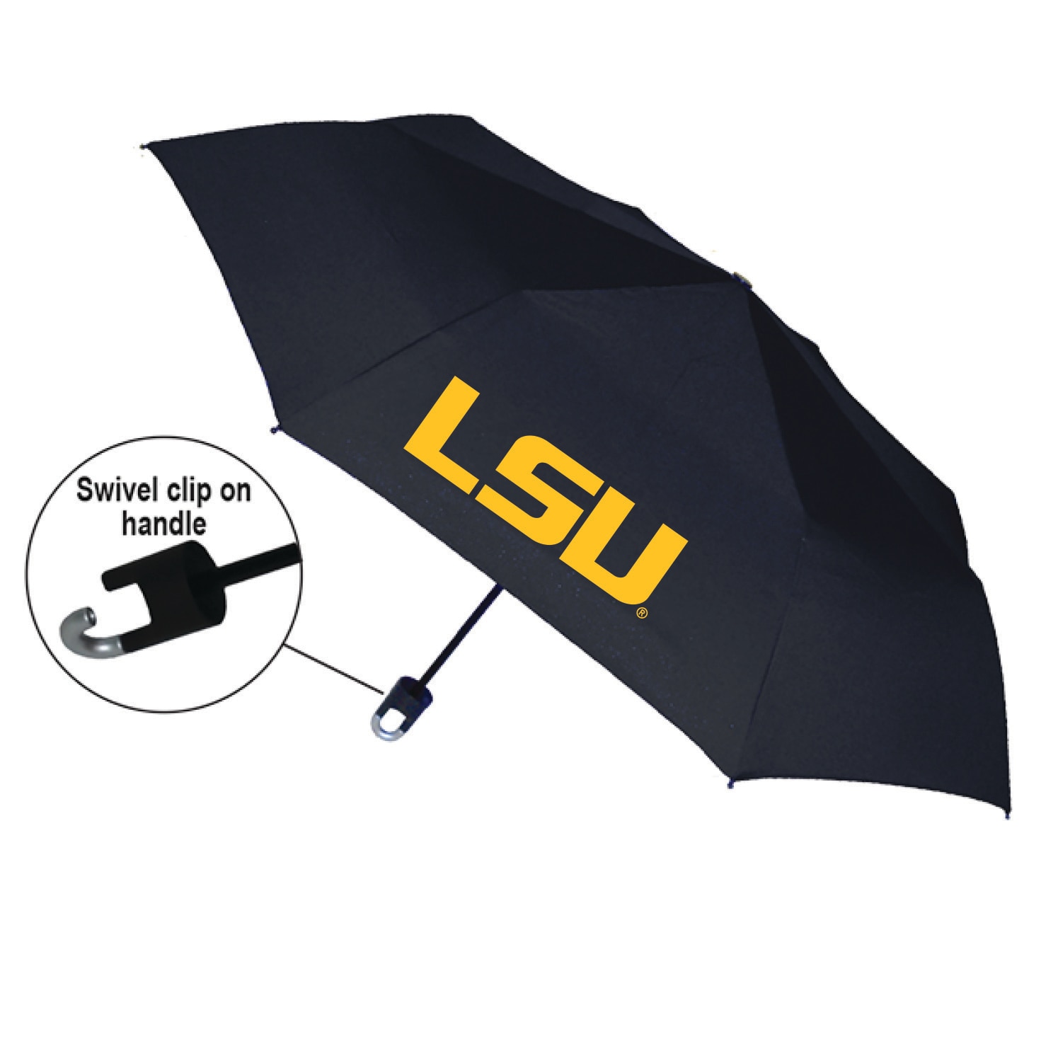 "Storm Clip" Mini Folding Emblematic Solid Umbrella 42" Coverage