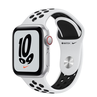 Apple Watch Nike SE GPS + Cellular, 40mm Silver Aluminum Case with Pure  Platinum/Black Nike Sport Band - Regular