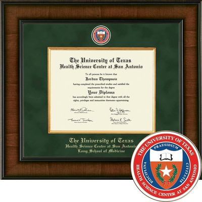 Church Hill Classics 11" x 14" Presidential Walnut Long School of Medicine Diploma Frame